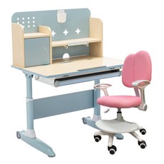 E-home Galan加蘭北歐一圓桌二椅餐桌椅組，桌寬80cm，七色可選，兒童餐桌椅，遊戲桌椅, 1藍桌1粉椅