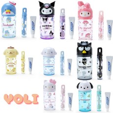 YOLI日本代購 三麗鷗兒童旅行牙刷漱口杯三件組 (美樂蒂/酷洛米/Hello Kitty), 布丁狗
