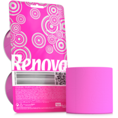 Renova 滾筒式檀香彩色卷紙-桃紅色2入，柔軟親膚，浴室用品, 1組, 2捲, 1610cm
