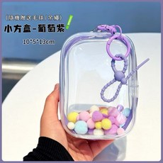 透明遛娃包 曬娃包 15cm PVC收納包 痛包 棉花娃包 泡泡瑪特展示 娃娃外出包, 1個, 紫