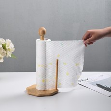 竹製立式捲筒紙巾架 廚房餐桌收納 防滑底座設計, 詳見包裝, 詳見包裝