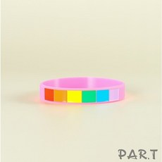 【PAR.T】六彩矽膠手環 - 派對必備，繽紛色彩，時尚舒適，展現個人魅力, 粉色, 1個