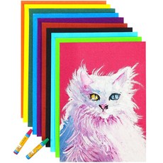 16K彩色砂畫紙繪畫砂卡紙美術紙圖畫紙塗鴉紙油畫棒蠟筆粉筆繪畫, 16K混色（10入）, 1個