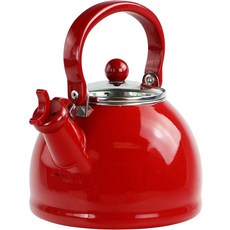 素色琺瑯笛音煮水壺, 紅色, 2.1L