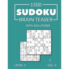 (英文圖書) 1500 Sudoku Brain Teaser X with solutions: Level 3 (medium) Volume 6 平裝版, Independently Published, 英文