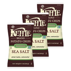 KETTLE BRAND 洋芋片 墨西哥辣椒口味, 海鹽, 3個, 142克