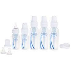 DrBrown's Natural Flow標準口徑矽膠奶瓶 2種尺寸組, 混色, 第1階段(0m+)+第2階段(3m+)