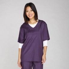 Top Performance V領寵物美容工作T恤, 梅紫色, 1個