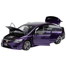 MotorHelix 1/18 本田 Honda Civic Type R (FD2) 後期版 合金全可開 珍珠紫 模型車, 1個