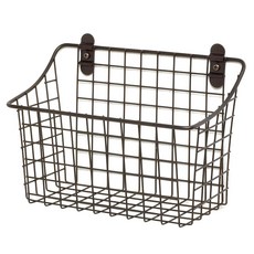 SPECTRUM 復古櫃和壁掛式籃子廚房儲物籃, 青銅