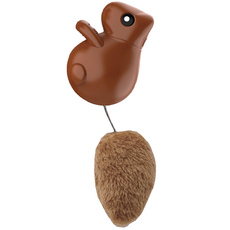 松鼠造型自動逗貓棒，模擬狩獵，解放雙手，安全無毒，增加運動量，可愛療癒, 棕色, 1個