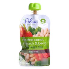 Plum organics 兒童果泥, 胡蘿蔔菠菜豆子口味, 99g, 1包