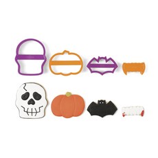 Fox Run 嵌套式聖誕節骷髏餅乾模具4件組, 1個, 橘色, 紫色