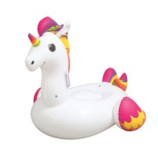 Bestway 獨角獸充氣泳圈41114，成人游泳圈，水上玩具，夢幻造型，加大尺寸，安全耐用, 白色