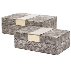 Imax WORLDWIDE HOME Birdigris Box 珠寶盒套組 2, 灰色+金色
