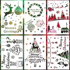 斑馬麥麥 IST-7065型染板聖誕六件套︱型染 繪畫模板 拼貼型板 拓染 拓印版 型版, IST-7065型染板