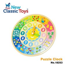 New Classic Toys 荷蘭寶寶認知學習時鐘拼圖 開心農場 數字時間配對積木玩具