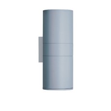 舞光 E27 圓桶型可替換式壁燈 雙燈-砂銀, 燈具+白光