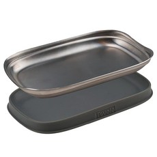 Tovolo 不銹鋼雙湯匙架和耐熱爐灶炊具支架 2 件套, 1個, 黑色,銀色