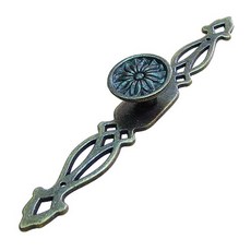 台灣阿成五金 Mydiy 花環簍雕長飾片把手-青古銅色（一包1支）