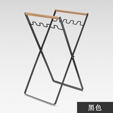 北歐風垃圾架 露營用垃圾架 垃圾分類架 櫸木垃圾架 戶外 可折疊 懸掛式垃圾架 工業風 垃圾桶【賀野市集】, 黑色