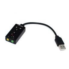 USB 7.1聲道音效卡 10CM 電腦外接式音效卡，支援7.1聲道環繞音效，即插即用, NT0029