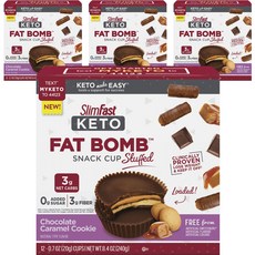 Slimfast Fat Bomb生酮杯子夾心餅 焦糖巧克力曲奇餅口味, 4盒, 240g