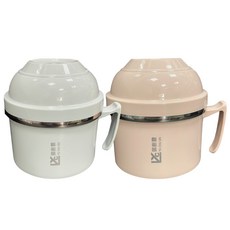 御廚靈食品級餐杯 北歐炫彩快餐杯 泡麵碗 SUS304不鏽鋼 限量, 粉色, 1個