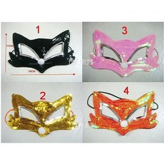 亮片狐狸面具 派對舞會道具 威尼斯風格 約19x11公分 四色閃亮款, 粉