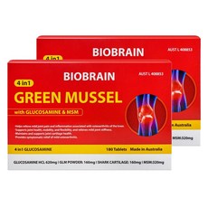 四合一綠唇貝葡萄糖胺&MSM補充錠, 2盒, 180顆