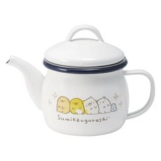 Sumikkogurashi 角落生物 日本製搪瓷茶壺+泡茶濾網組, 1個, 白色
