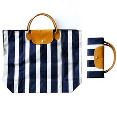 E.City 日系折疊媽媽包/購物收納袋, 條紋