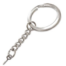 台灣阿成五金 Mydiy 平型鑰匙圈加羊眼 KB352- 鎳色/一包100個 / 台灣製鑰匙圈 / 文創鑰匙圈材料, 詳見包裝, 1個