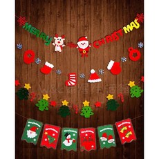 台灣現貨 聖誕節裝飾拉旗 無紡布立體聖誕拉旗 賣場裝飾掛旗 吊旗聖誕用品, 紅色，綠色，白色, 1個