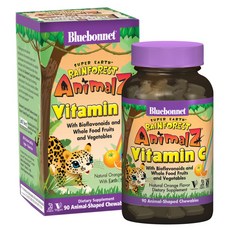 Bluebonnet 孩童維他命C動物造型咀嚼錠 橘子口味, 90顆, 1罐