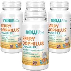 NOW Foods 孩童用莓果乳酸菌咀嚼錠, 60顆, 4罐