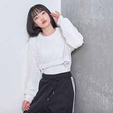 LOVETOXIC 女童款LTXC內搭長袖網狀圓領針織衫
