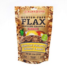 Flax 4 Life 零食格蘭諾拉麥片夏威夷菠蘿椰子芒果, 1袋, 312g