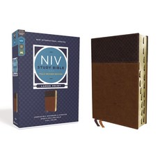 NIV Study Bible Fully Revised Edition Large Print Leathersoft Brown Red Letter Thumb Indexed ... Imitation Leather, Zondervan, 英文, 仿皮