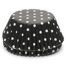 FOX RUN 蓬鬆波點烘焙杯, 50件, 黑+白