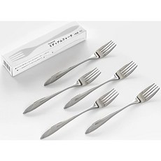 AUX 燕三条 TSUBAME 日本製18-8不鏽鋼流線餐叉5入組 - 餐桌美學、安全耐用, 銀色, 1套裝