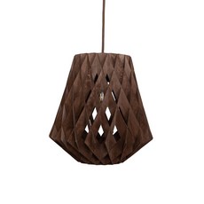 Pilke Signature 28 吊燈，幾何造型木質燈具，現代簡約風格，室內裝飾燈飾，提升居家空間質感, 咖啡色 / brown