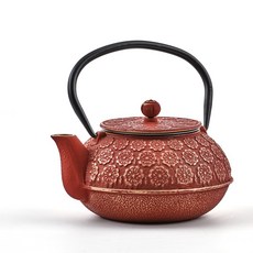 老荷蘭國際鑄鐵櫻花茶壺, 650.6毫升, 紅+金
