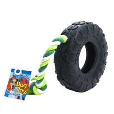 Digger's 輪胎造型繩結寵物玩具, 1個, 混色