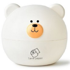 桔比雜貨舖 北極熊面紙盒 餐廳廚房捲紙筒可愛小熊造型, 白色, 1個