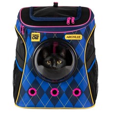 TRAVEL CAT 聯名阿蓋爾 Argylle 寵物後背包 巨大貓專用 外出透氣舒適太空艙, 藍色, 1個