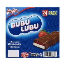 Ricolino Bubu Rubu草莓軟糖與棉花糖巧克力塗層棒, 24件, 35克