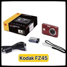 柯達 KODAK PIXPRO FZ45 友好的變焦 16MP數位相機 4倍光學變焦 27公釐廣角, FZ45-紅色,SanDisk 64GB SD高速記憶卡