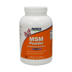 NOW Foods MSM 粉末 無麩質 純素, 454g, 1個