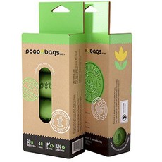 poop bags 寵物環保撿便袋 22.9*33cm, 2盒, 綠, 60枚